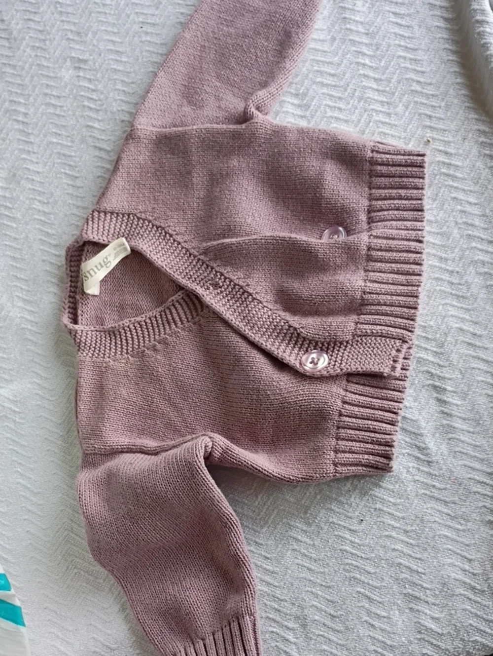 Folk Baby Cardigan in Dusty Mauve